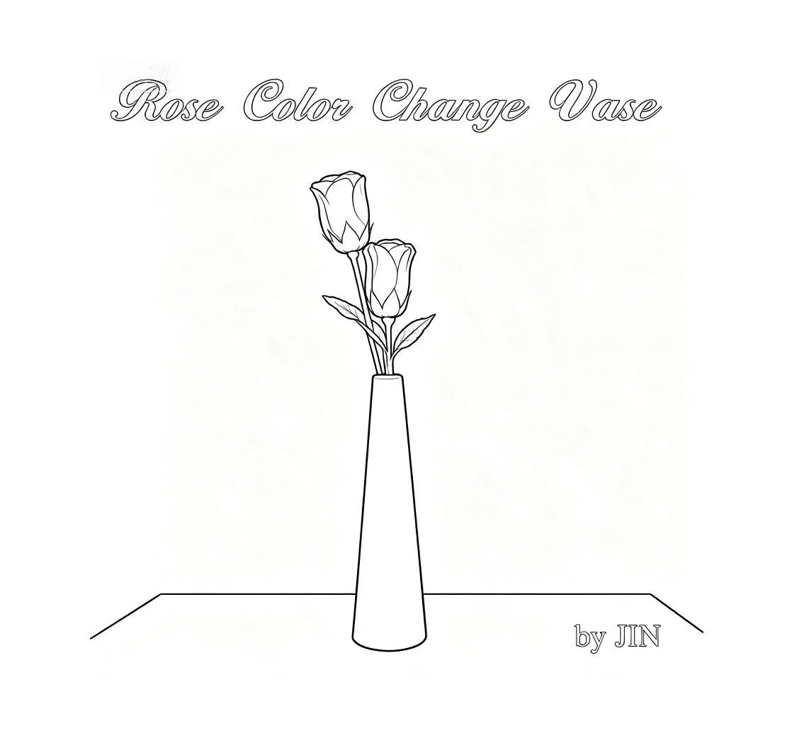 Rose Color Change Vase by JIN Magic Trick, Four Times Flower Transformation Illusion, Stage Magic Gimmick Prop for Magicians