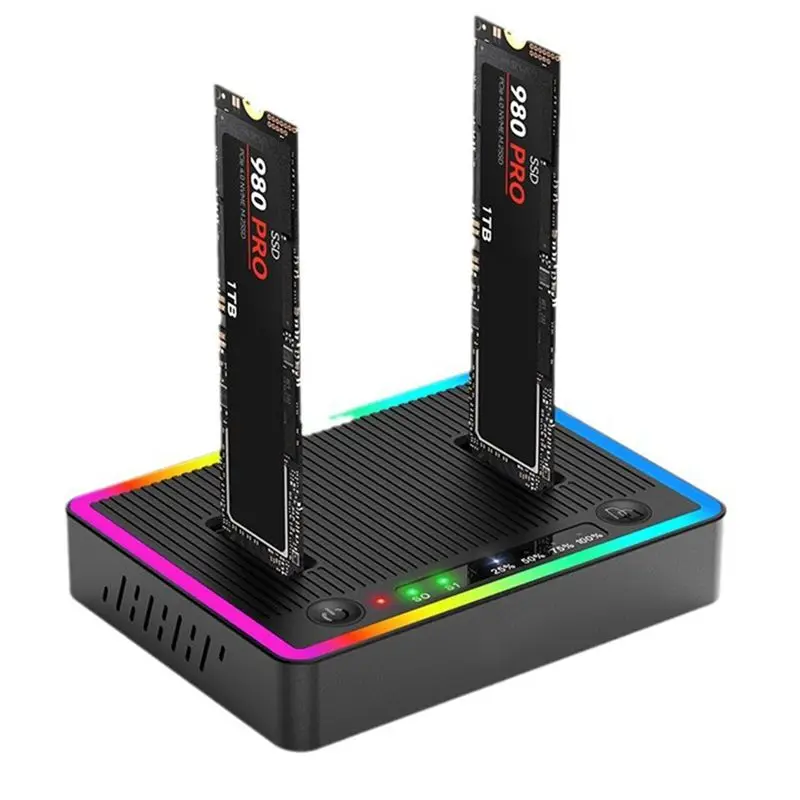 Ingenious-M. 2 Dual Protocol Clone Docking Station SATA/Nvme Base Machine Hard Disk Box 20GB For Offline Copy Of Dual Disks