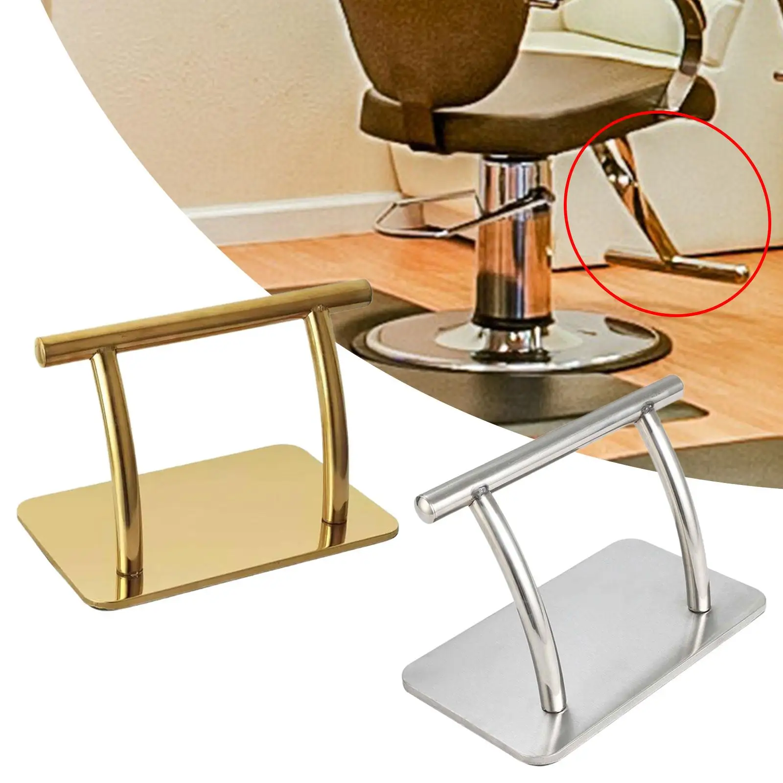 Barber Chair Foot Rest Stand Stainless Steel Footrest Hairdresser's Foot Rest Chair Accessory for Tattoo Shop Styling Chair