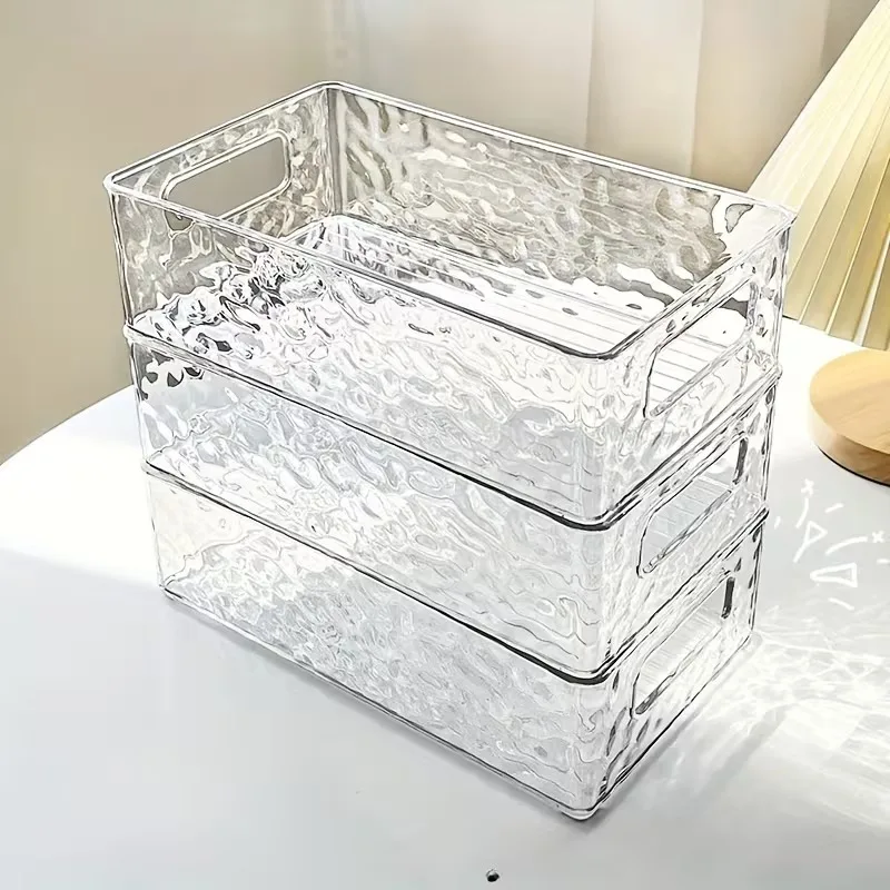 2pcs High-End Glacier Pattern Storage Box Set Bathroom Toiletries Organizer Bedside Coffee Table Desktop Storage Solution