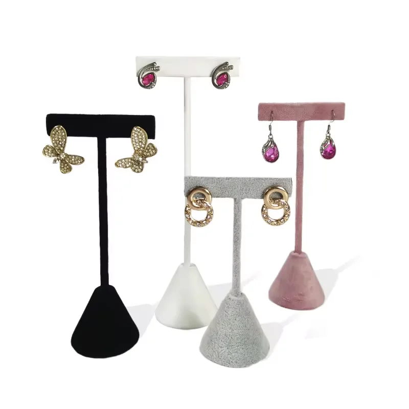 High-End Velvet Or Leather Earrings Display Storage Rack High, Medium And Low Size Jewelry Display Props Earrings  Display Props