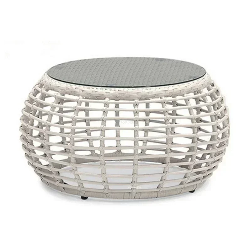 Balcony PE Rattan Outdoor Sofas Leisure Garden Patio Sofa Coffee Table Set Outdoor Furniture Home Waterproof Sofa Chair e
