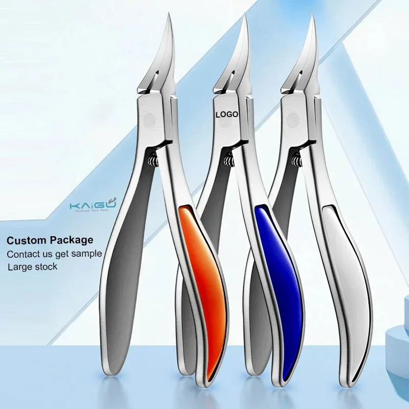 2PCS Clipper Set Curved Slant Tip Cuticle Nipper Stainless Steel Eagle Beak Plier with Glass File Storage Pouch Efficient Tool