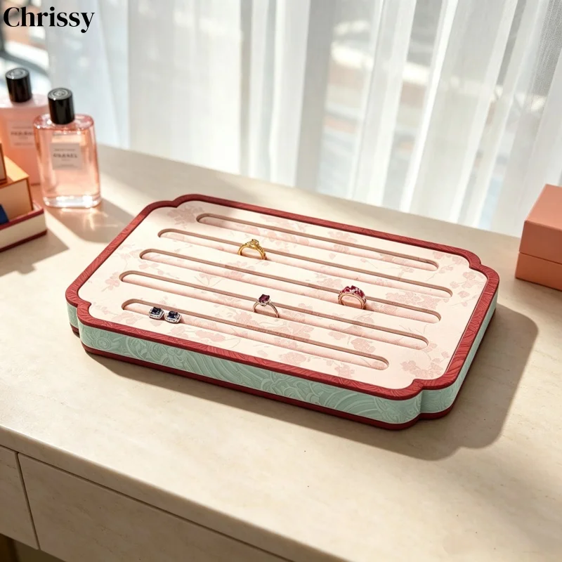 Chinese Jewelry Storage Box, Ramadan Gift Gold Earring Ring Organizer, Bracelet & Beads Display Tray Prop