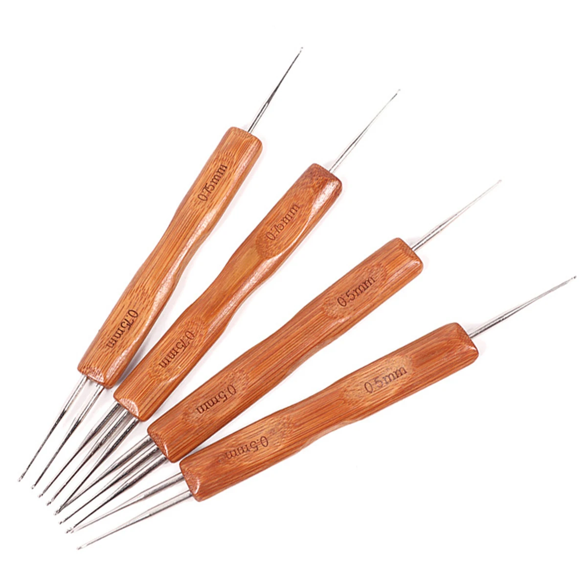 New Double Side Crochet Needle Hooks Hair Braiding Bamboo Handle