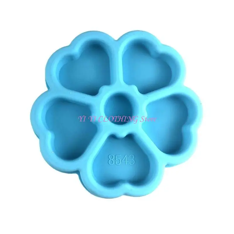 N5KF Storage Box Resin Silicone Mold Flower Heart-Trinket Jewelry Boxes Epoxy Mold