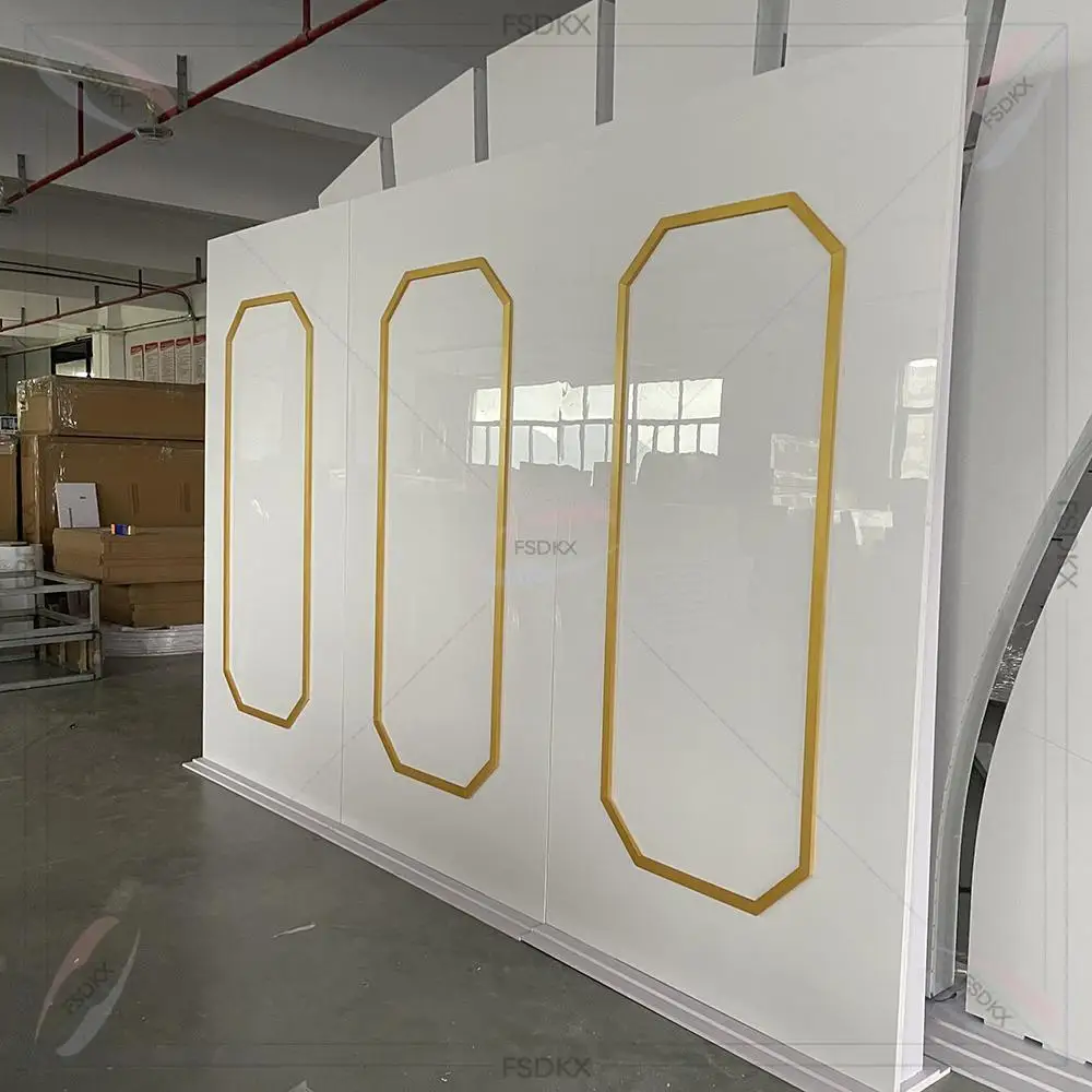 Wedding Customized Stage Backdrop Flower Wall White Acrylic Backdrop for Wedding Event Party