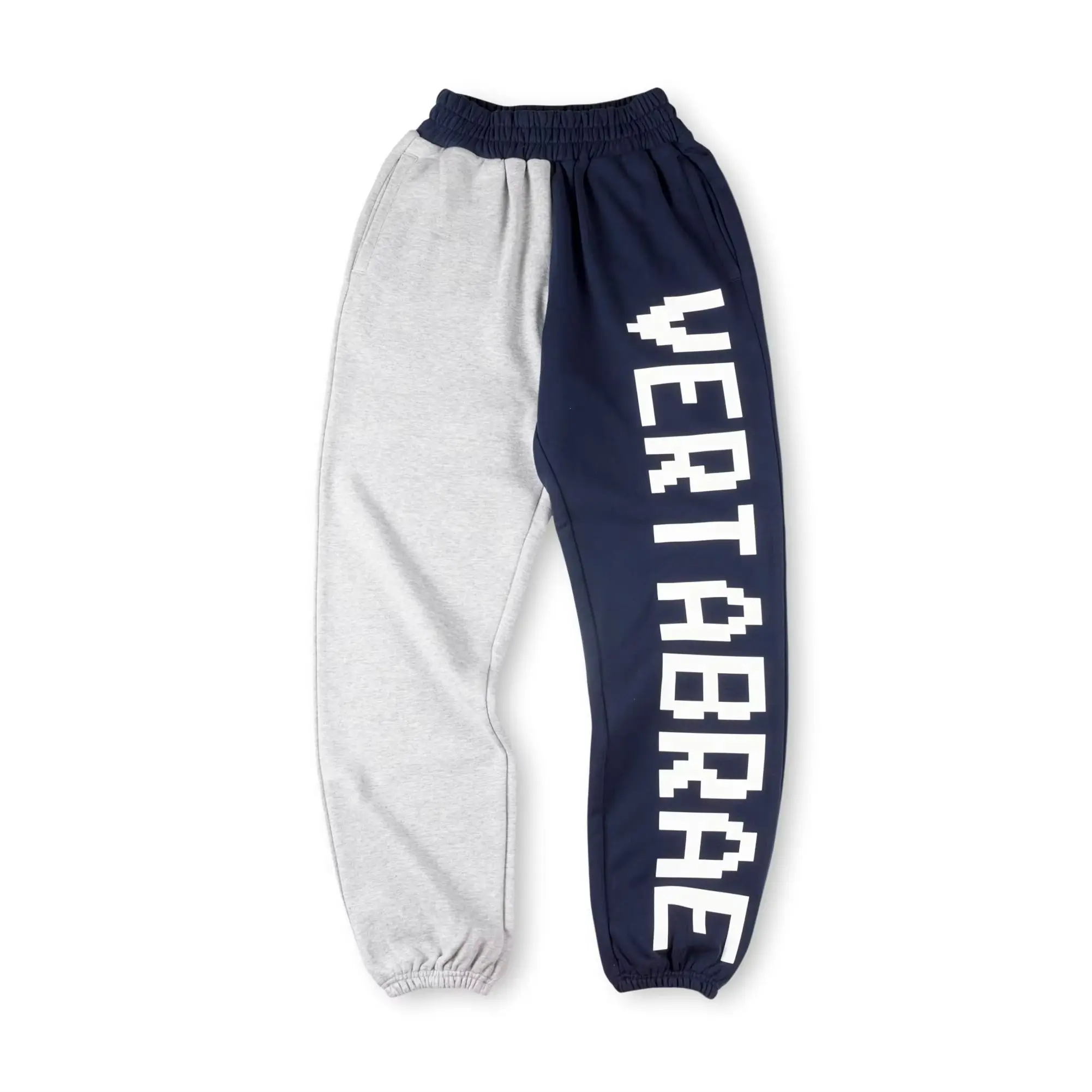 Vertabrae street three-dimensional printed color-blocking sporty men's casual trousers
