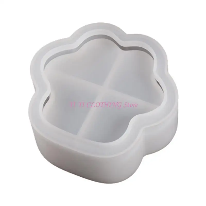N5KF DIY Paw Shaped Container Silicone Molds 3D Epoxy Resin Mold DIY Storage Box Molds Crafts Jewelry Making Supplies