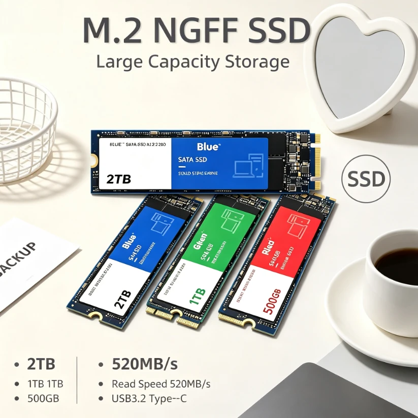 M2 Portable External SSD High Speed Fast Transfer Quiet Operation Large Capacity Mobile Storage USB3.2 For PC Laptop Desktop