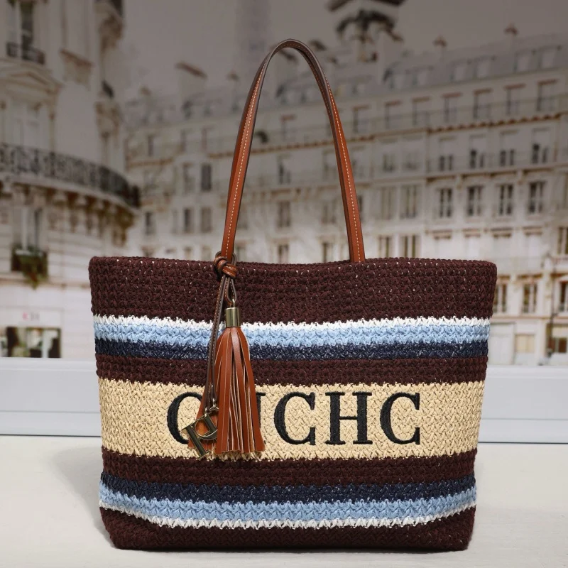 CHCH Woven Cabbage Basket Women's Handbag New Style Large Capacity Bag Fashion Straw Design Handbag