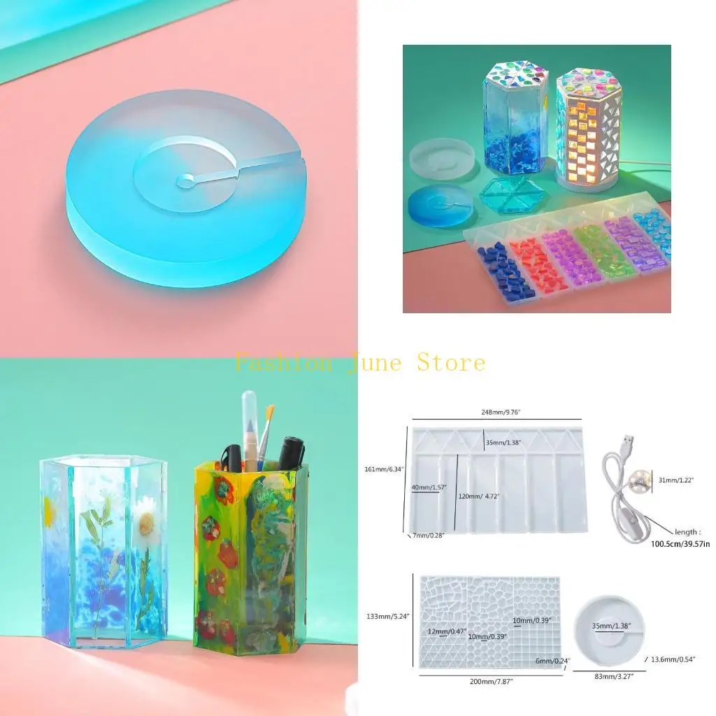 N5KA Light Silicone Mold DIY Pen Holder Makeup Holder Epoxy Casting Molds for Jewelry DIY Making Craft Storage Box