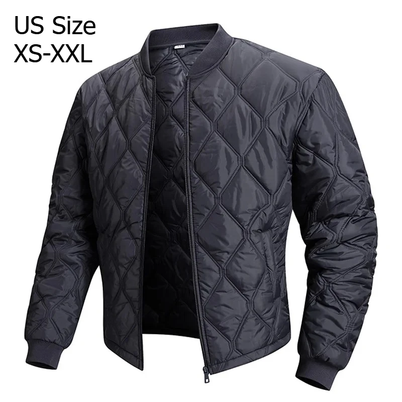 Men's Puffer Jacket Warm Winter Quilted Jacket Man Parka Casual Fashion Outwear Cotton Padded Coats Stand Colar Men Clothing Top