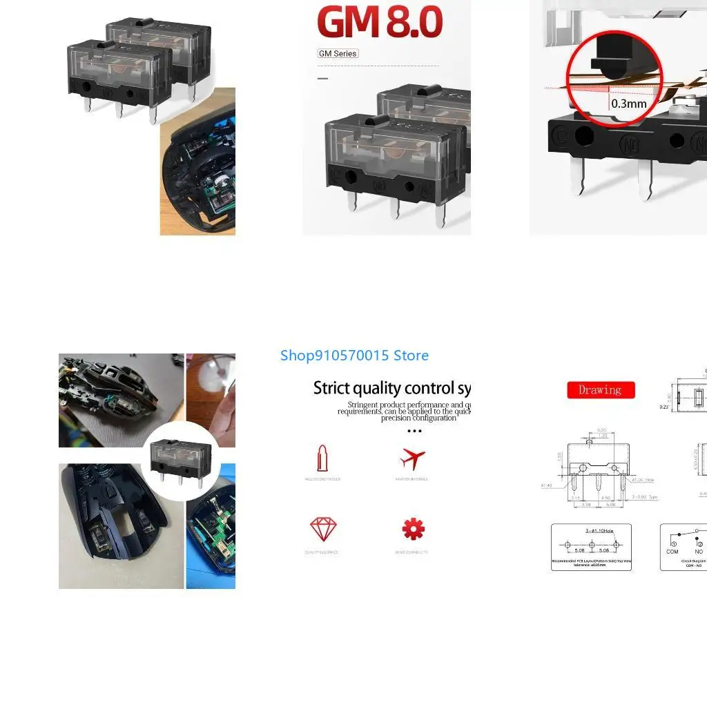 B95C Kailh for GM 8.0 Mouse Micro Switch Micro Button for Gaming Mouse (1 Piece / 2 Pieces)