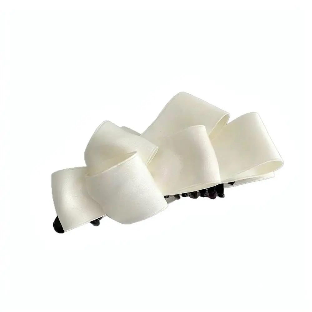 Fashion Bowknot Banana Clip Vertical Hair Claw For Thick Hair Ponytail Styling Elegant Women Fabric Hair Styling Tools