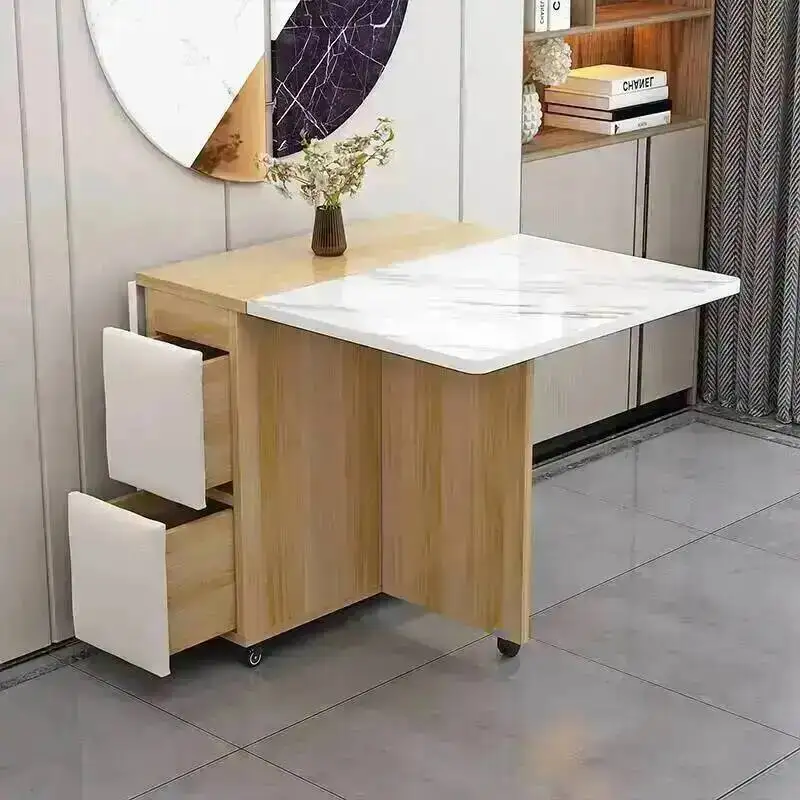 With 4 Tables Rectangular Rustic Dining Chairs Nordic Modern Foldable Dining Tables Unique Design   Furnitures