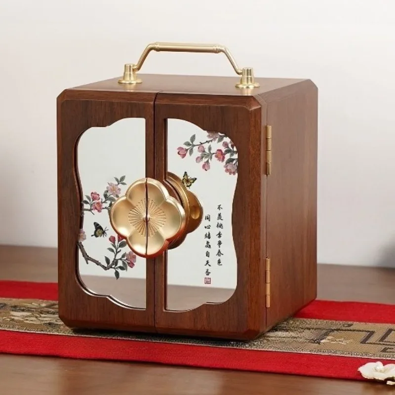 Wooden Jewelry Box Luxury Retro Necklace Storage Boxes Wedding Ring Bracelet Earrings Display Case Jewellery Packaging Gift