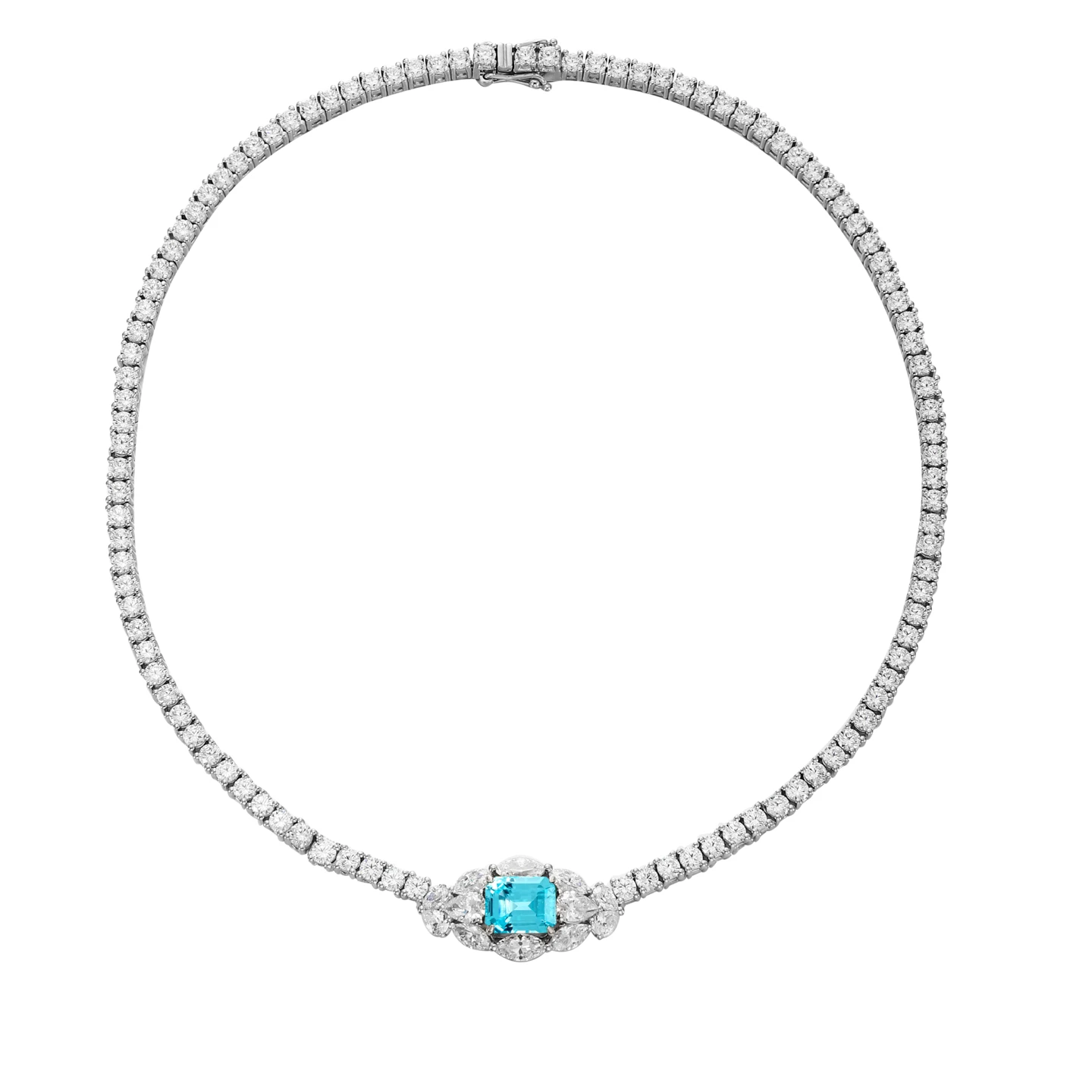 Pendant Necklace Sterling 925 Silver Paraiba Necklaces for Her Wedding Party Gift Ideas for Women