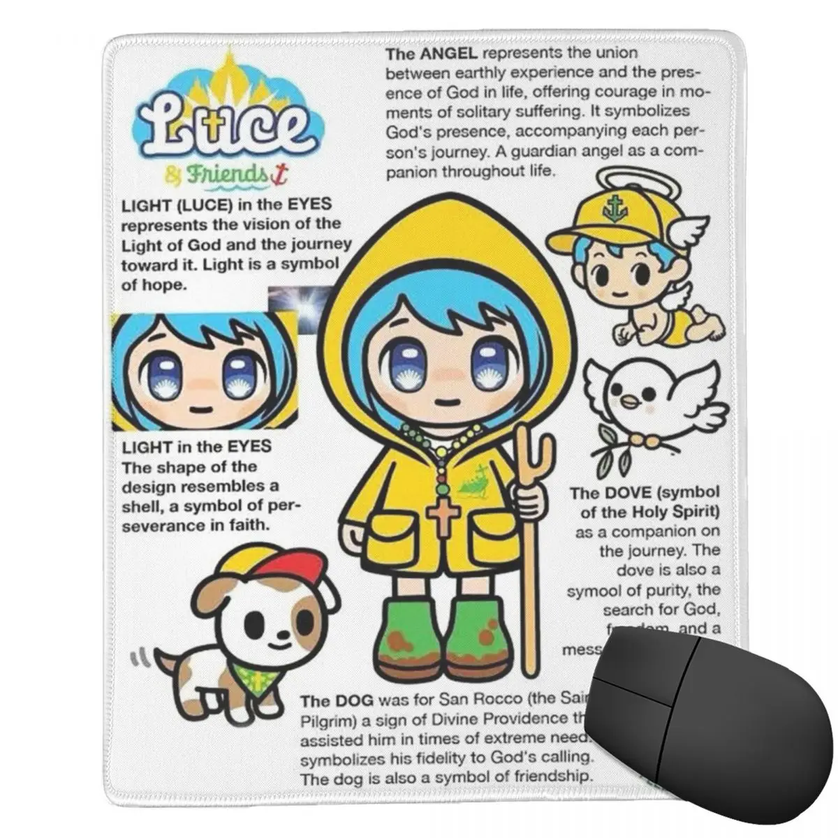 Luce Vatican Mascot Mouse Pad Computer Keyboard Mouse Mat Gaming PC Laptop Desk Mat Office Accessories