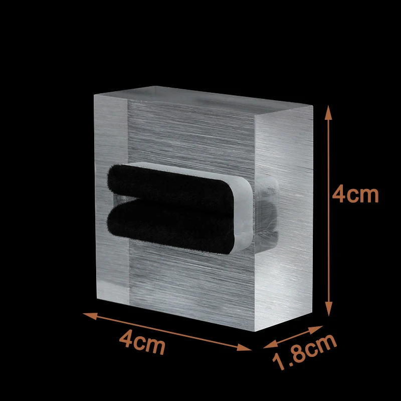 1pcs Matte Clear Acrylic Ring Display Rack with Black Velvet Square Mini Jewelry Storage Organizer Trays Gift Packaging