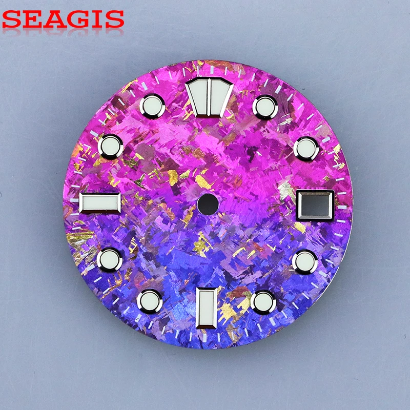 SEAGIS Ice Crystal Ti Colorful Dial 28.5mm Blue Lume NH35 Dial Mod No Logo