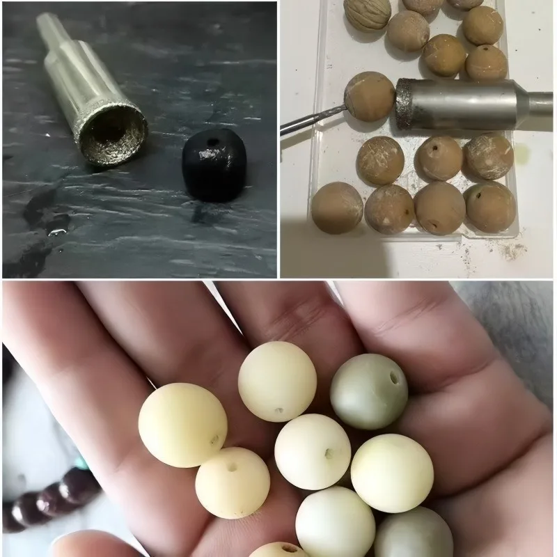 2PCS Round Bead Shaping Grinding Head (Coarse/Fine Sand) - Essential Tool for Jade/Amber/Bodhi Root Polishing & Bead Crafting
