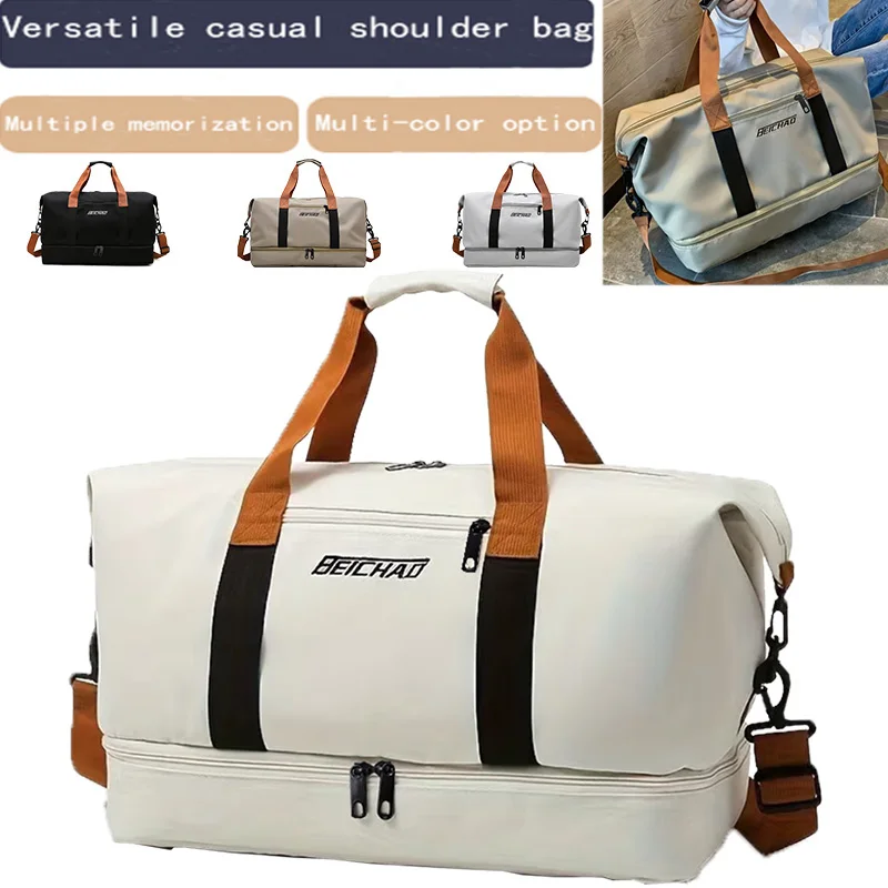 Travel Gym Duffle Bag Portable Weekender Carry On Luggage Shoulder Crossbody Chest Handbag for Short Trip Fitness