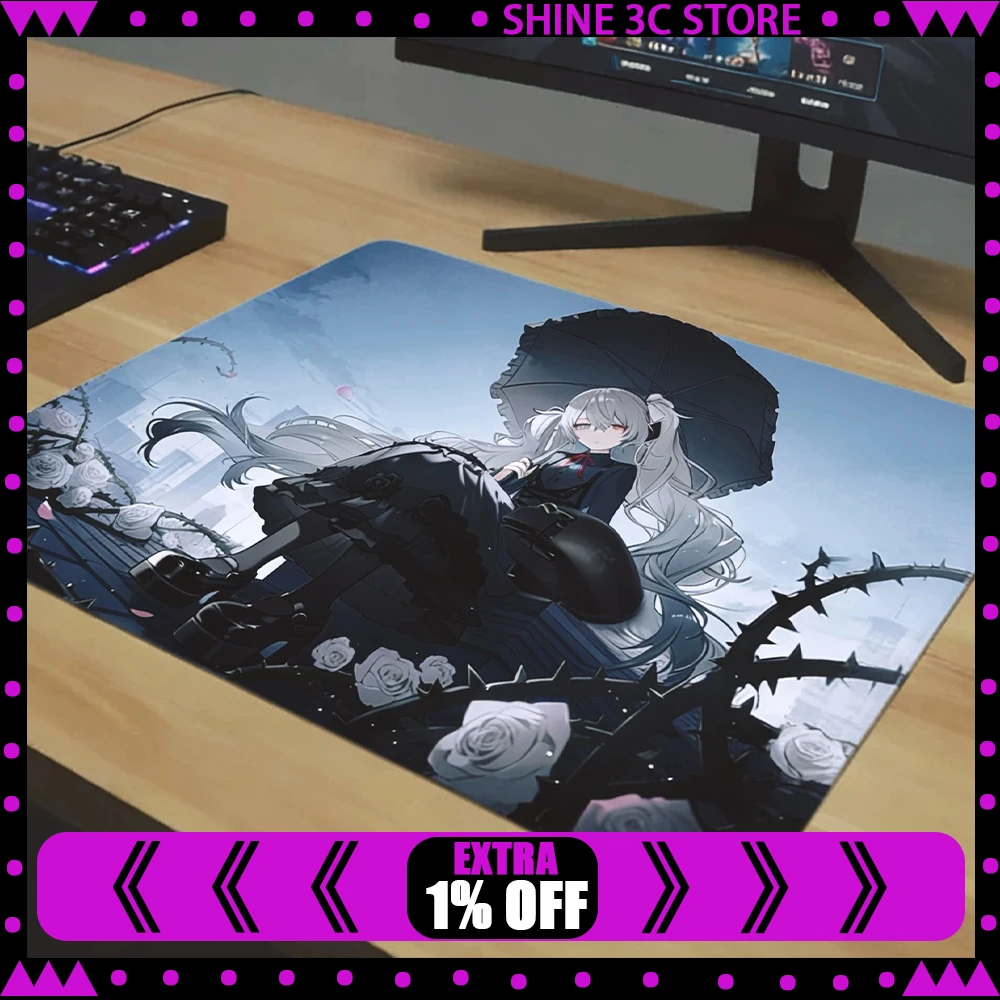 PAN Esports Rose Miku Glass Gaming Mousepad  FPS Both Speed And Smoothness Mouse Pad For TTK APEX CSGO PC Accessories For Gifts