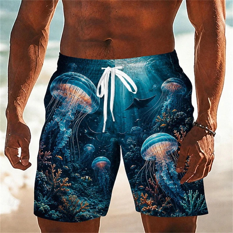 Fashion Sea Dolphin 3D Printed Short Pants For Men Clothes Hawaiian Surfing Beach Shorts Animal Graphic Trunks Cartoon Trousers