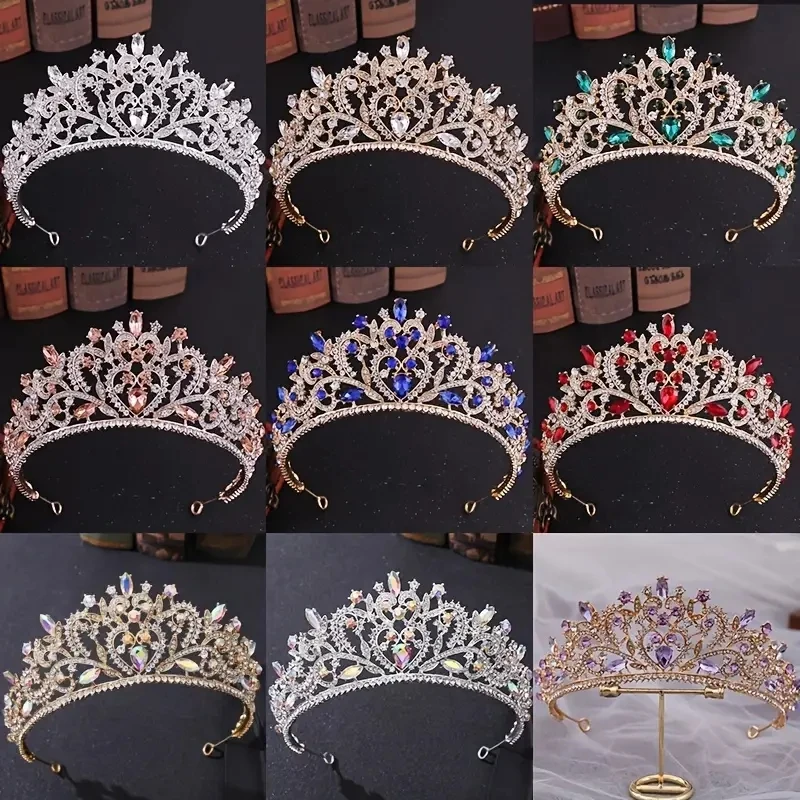 Brides Tiara Balok Crown Diamond Princess Tiara Hair Tiara Wedding Styling Gown Headband Accessories