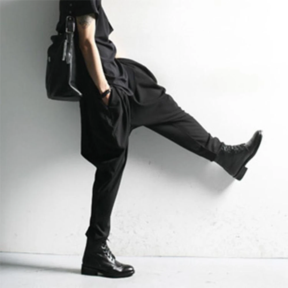 XS-5XL Spring New Men's Solid Color Irregular Long Pants American Retro Fashion Trendy Street Loose Casual Niche Men's Bottoms