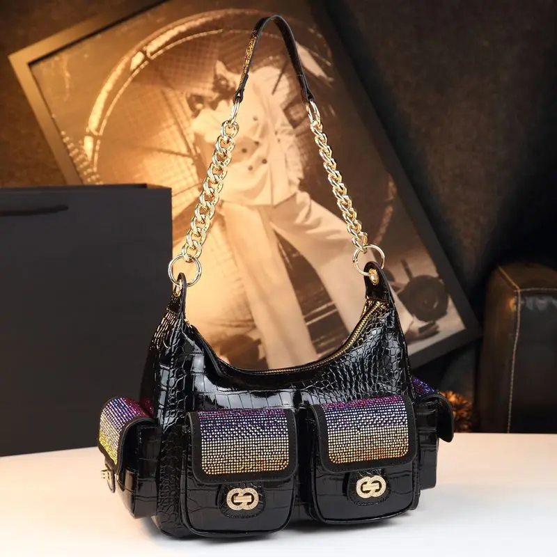 2026 New Pattern Crossbody Bag Women, Fashionable Hot Girl Style, Multi-Pocket Gradient Color Chain Should
