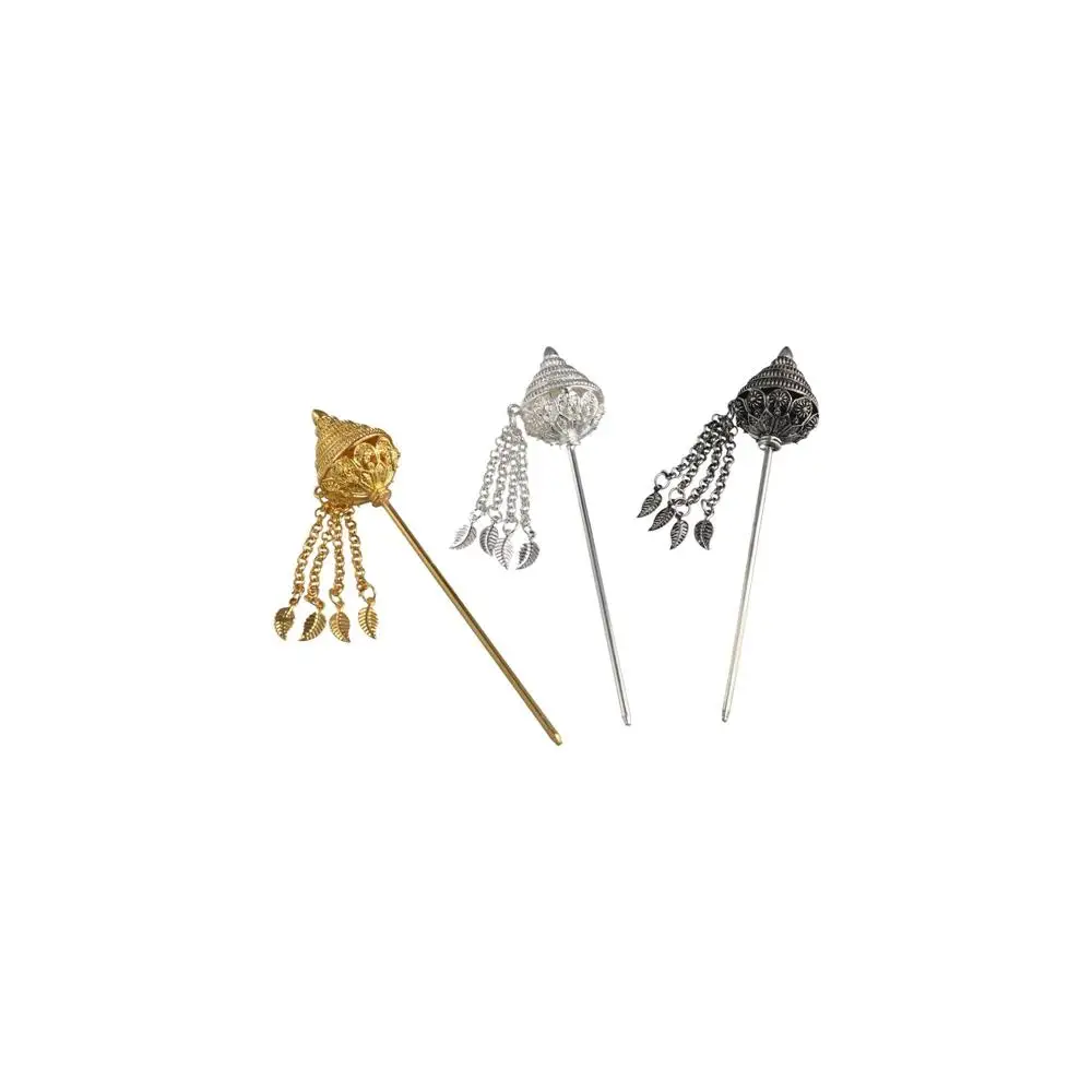 Ethnic Costume Accessories Ancient Hanfu Headwear Ancient Style Headwear Tassels Hairpin Metal Hair Sticks Thai Headdress
