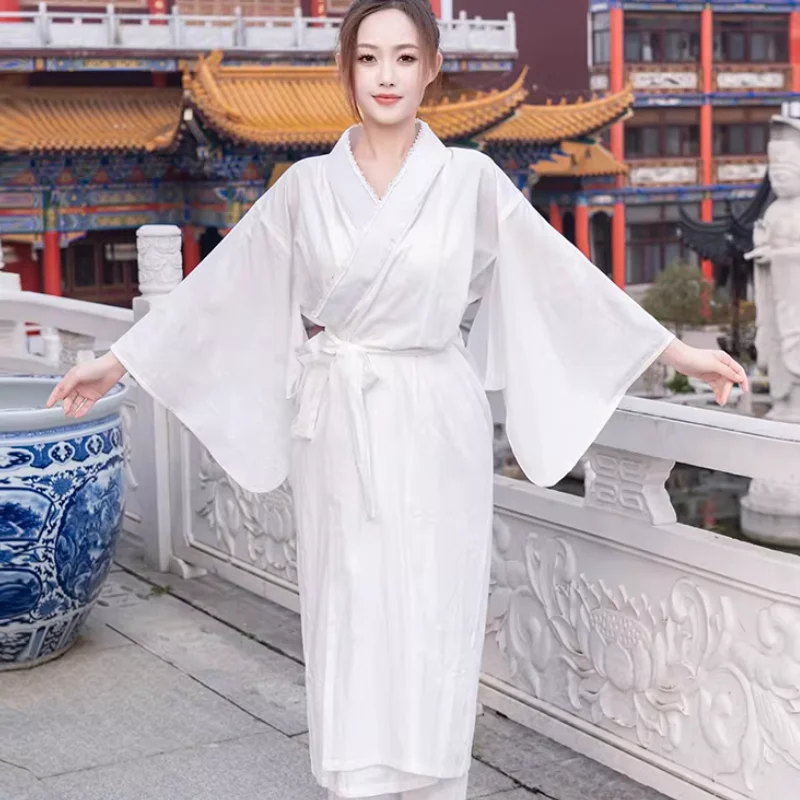 Japanese-style Bathrobe Lining Versatile Base Layer Underwear Pure White Cotton