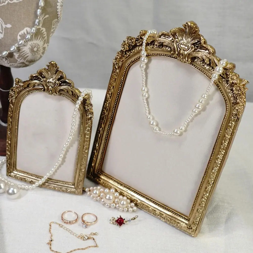 Flower pattern Photo Frame Necklace Stand Vertical Anti-slip Pendant Chain Display Rack Space Saving Handmade