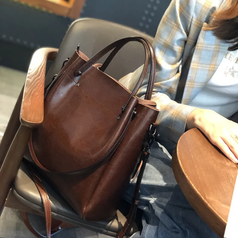 New Leather Women's Bag Handbag Premium Tote Bag Large Capacity Shoulder Messenger Bag