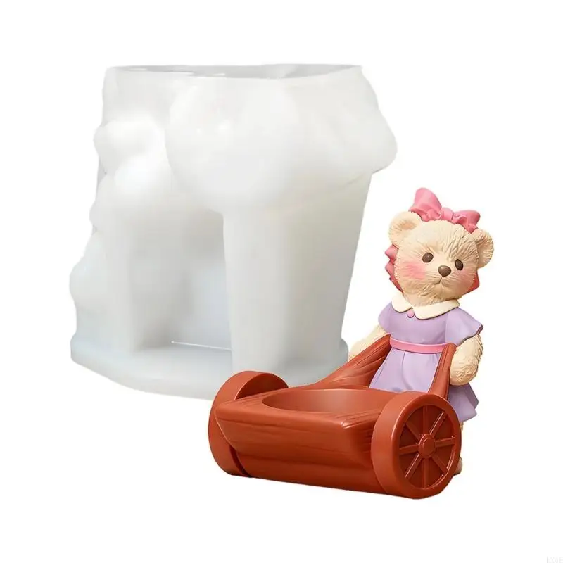  Easy Release Silicone Planter Mold Unique Bear Shaped Storage Jar Making Mold