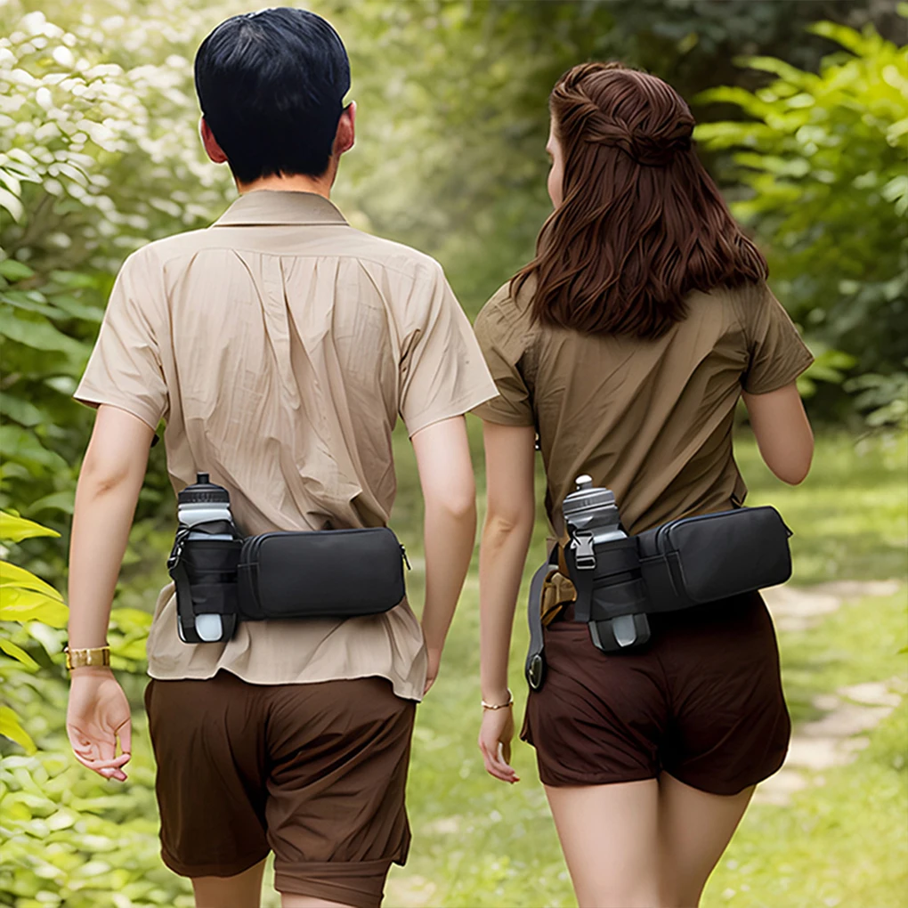 Simple Sport Waist Bag Oxford Cloth Running Pack Large Capacity with Water Bottle Bag Sports Adjustable Waterproof Chest Bag