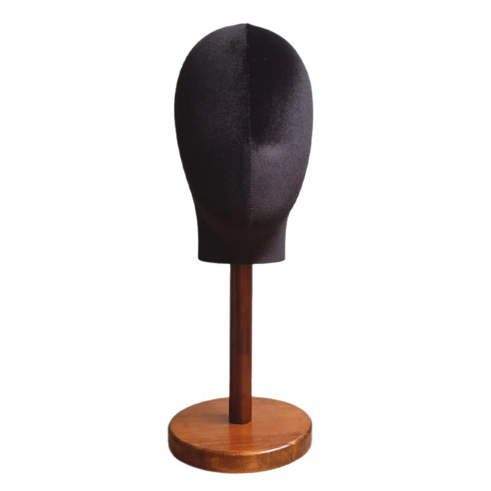 Mannequin Head with Wooden Base Velvet-Covered Head Mannequin Vintage-Style Hat Display Stand for Boutique Owners, Shop Window,