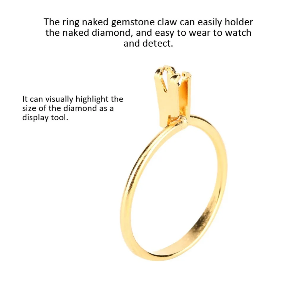 Professional Golden Color Ring Stone Holder Spring-Type Diamond Holder Prong Display Tool Gemstone Display