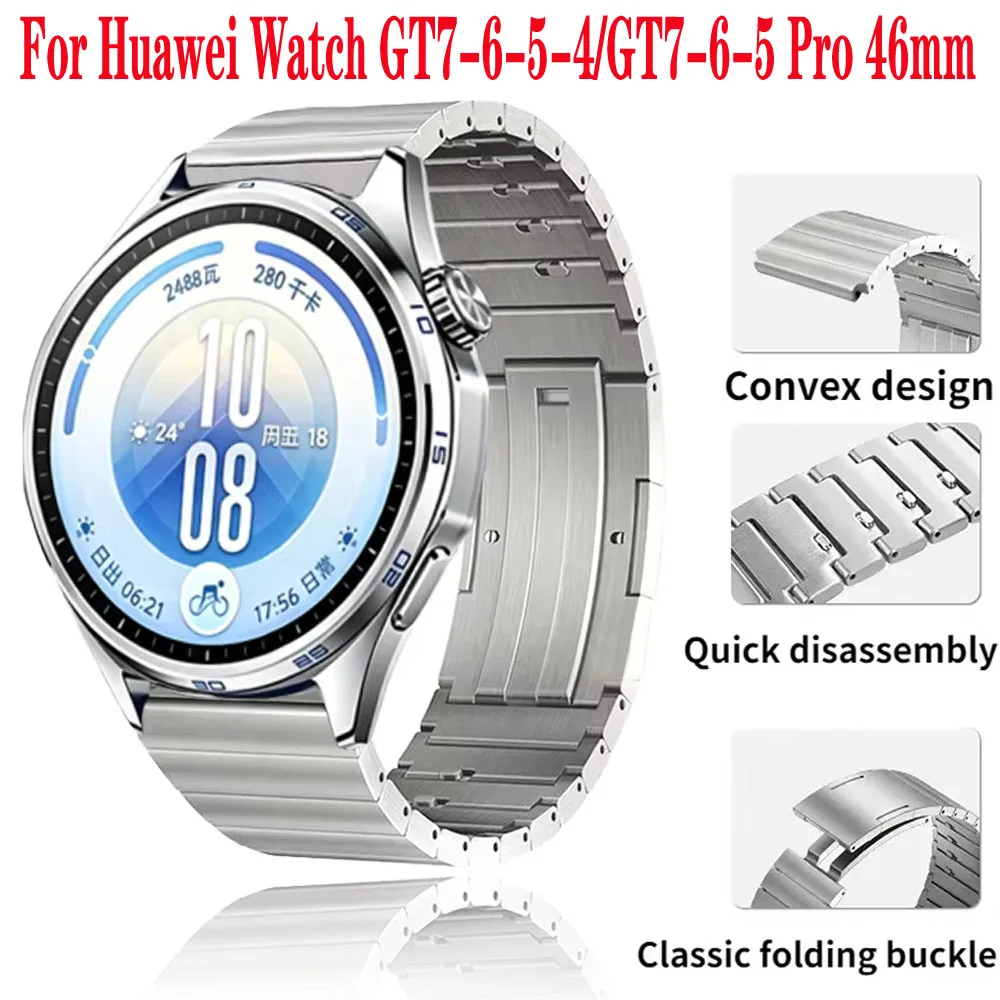 22mm Titanium Strap for Huawei Watch GT7-6-5-4/GT7-6-5 Pro 46mm Quick Release Watchband for Huawei Ultimate 2/GT Runner 2 Correa