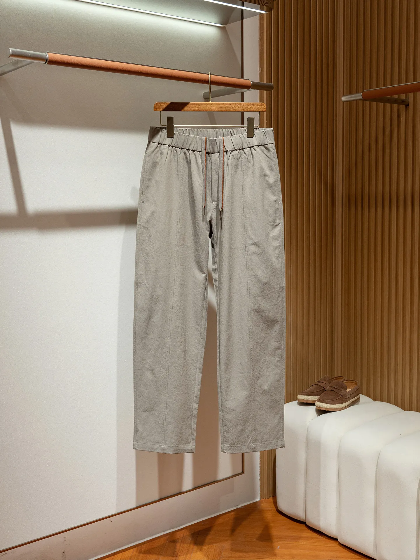 Old money simple, linen cotton blend, light and breathable loose straight casual pants