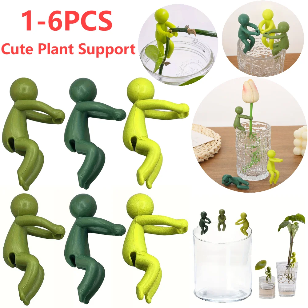 1-6 PCS Cute Plant Stand Plastic Plant Support Pile Greenhouse Arrangement Fixed Rod Indoor Flower Plant Vine Climbing Bracket