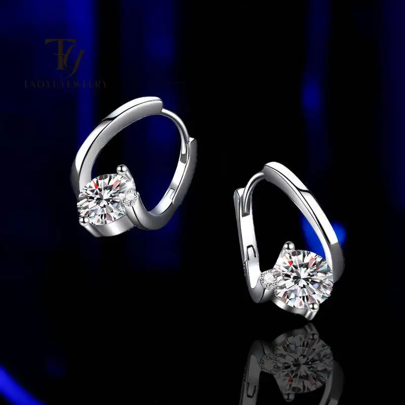 TY Trendy Real D Color VVS1 Moissanite Stub Earrings For Charm Lady 925 Sterling Silver Wedding Part Fine Jewelry Gift Wholesale