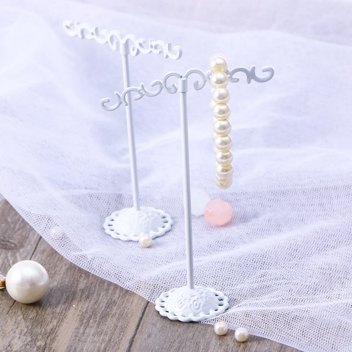 3Pcs Iron Art Jewelry Holder Scale Design Metal Stand for Earrings Necklace Bracelet Organizer Display Jewelry Stand