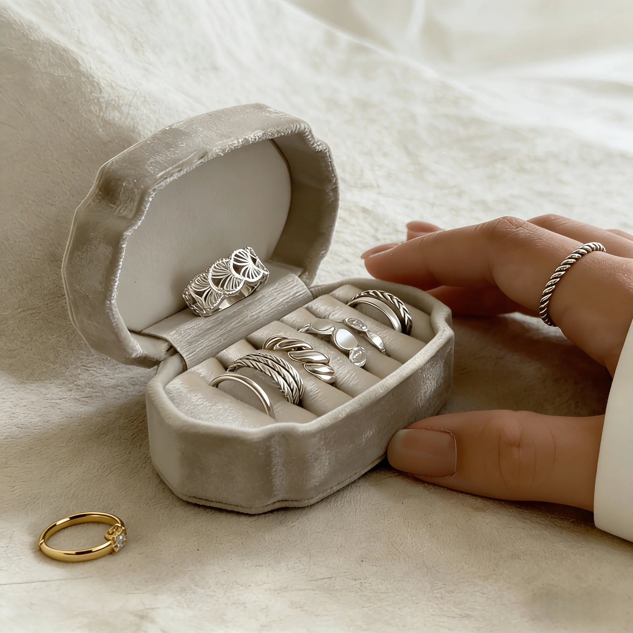 Practical Portable Travel Jewelry Box Vintage Necklace Ring Stud Earrings Accessories Organizer Storage Case for Women