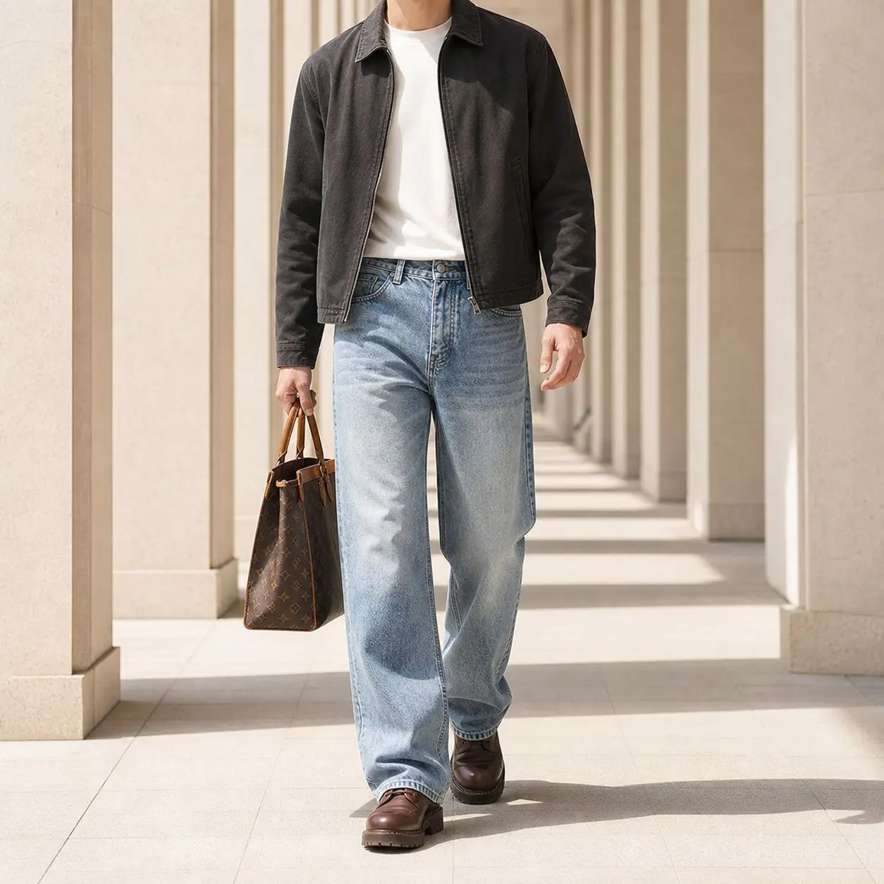 Straight-leg Men's Jeans With Stretch Slim-fit Business Casual Style Versatile Flattering Slimmer Look Longer Legs Denim Bottoms