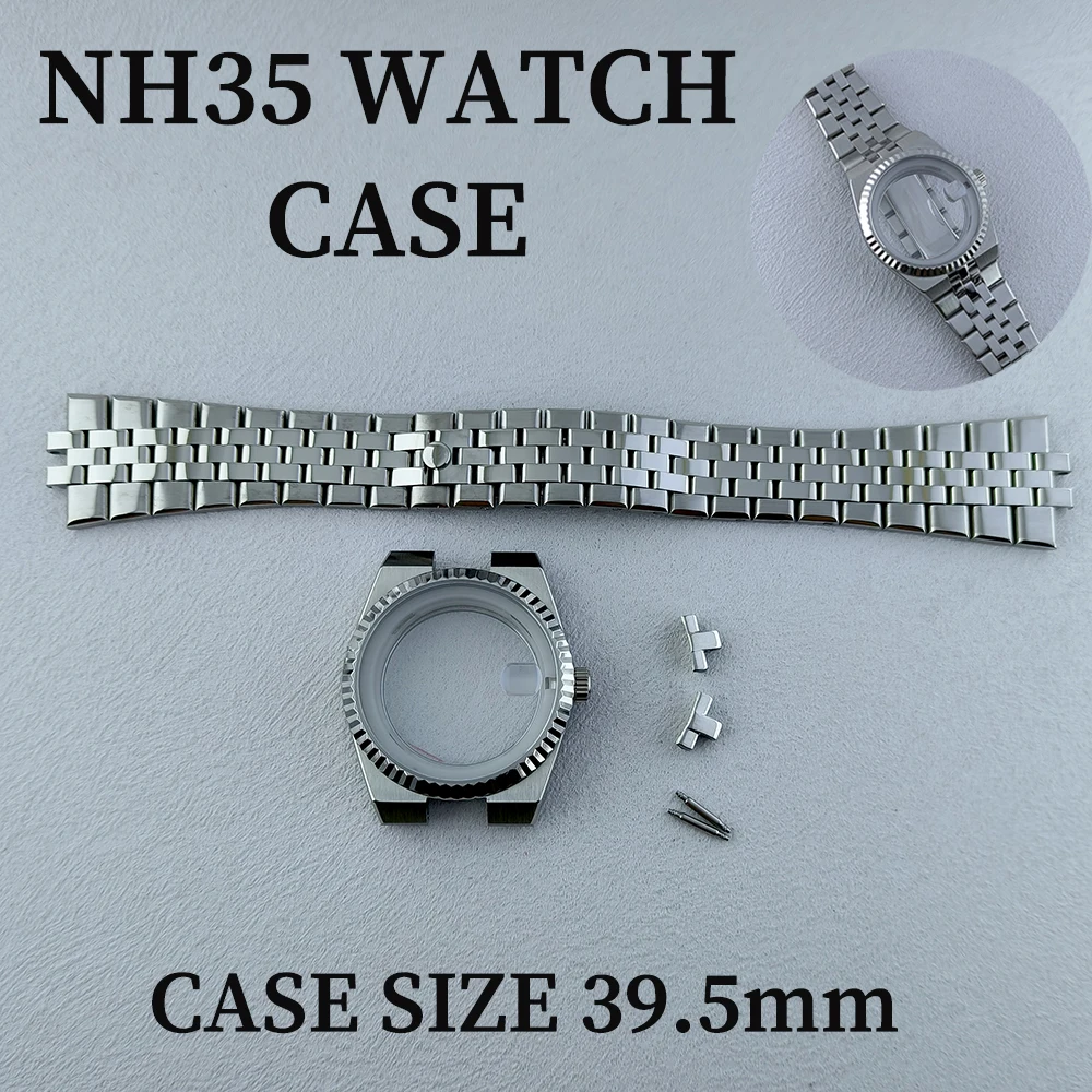 NH35 Watch Case Men's Automatic Watch Stainless Steel Modified 39.5mm Sapphire Glass For NH35 Movement Watch  Accessories