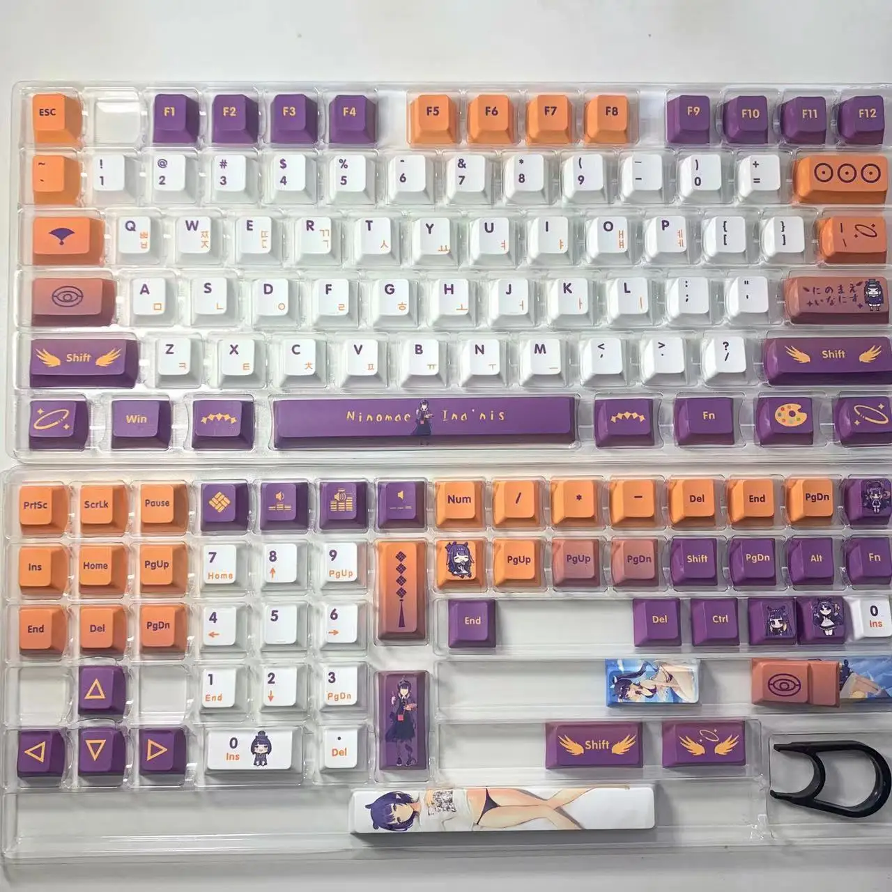 Custom Korean Vtuber Hololive Keycaps 132 Keys Ninomae Ina nis PBT Dye Sub Cherry MX for Mechanical Keyboard Gift