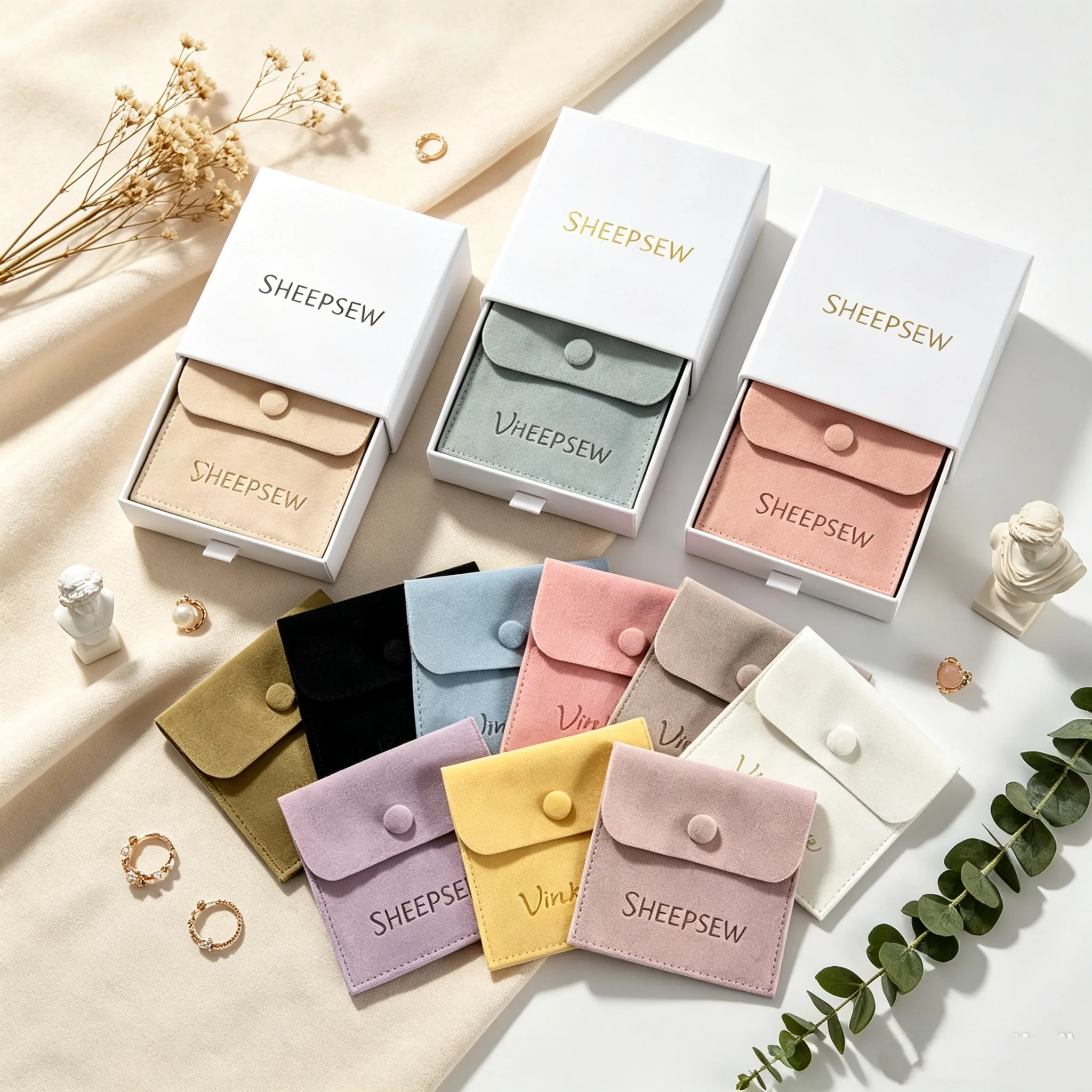 SHEEPSEW White Drawer Jewelry Box 10x10x2cm Luxury Bracelet Necklace Ring Earring Storage Organizer Gift Packaging Box With Snap